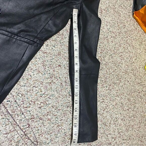 Danier Black Leather Fitted Jacket Lined Womens Size XXS - Picture 5 of 7